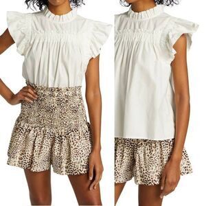Sea New York White Ruffle Gaia Tank Blouse XL